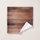 Rustic Farmhouse Dark Brown Barn Wood Planks Bad Handdoek (Wasdoekje)