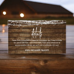 Rustic Farmhouse Détails du Mariage Carte de boîti<br><div class="desc">Améliorez le charme rustique de votre mariage grâce à notre carte de Mariage détail rustique Farmhouse. Cette carte magnifiquement conçue est l'ajout parfait à vos invitations, vous aidant à partager des informations essentielles avec vos invités tout en donnant le ton pour votre célébration à thème rustique. Conçu avec une attention...</div>