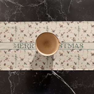 Rustic Farmhouse Familie Naam Monogram Korte Tafelloper