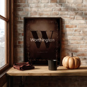 Rustic Farmhouse Family Last Name Western Decor Poster