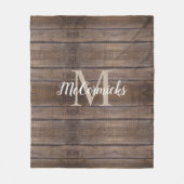 Rustic Farmhouse Family Monogram Name Fleece Deken (Voorkant)