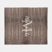 Rustic Farmhouse Family Monogram Name Fleece Deken (Voorkant (Horizontaal))