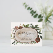 Rustic Farmhouse Floral Change of Address Briefkaart (Staand voorkant)