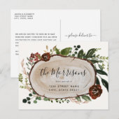 Rustic Farmhouse Floral Change of Address Briefkaart (Voorkant / Achterkant)