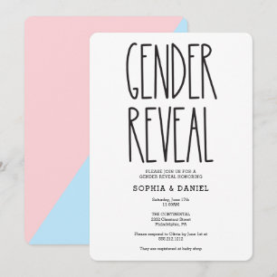 Rustic Farmhouse Gender Reopenbaart Baby shower Ui Kaart