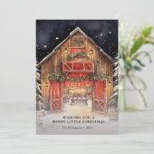 Rustic Farmhouse Grange Carte photo de Noël (Debout devant)