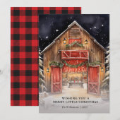 Rustic Farmhouse Grange Carte photo de Noël (Devant / Derrière)