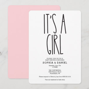 Rustic Farmhouse Het is een meisje Baby shower Inv Kaart