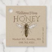 Rustic Farmhouse Kraft Honey  Queen Bee Bedankjes Labels (Voorkant)
