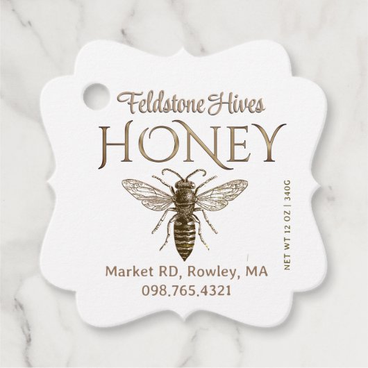 Rustic Farmhouse Kraft Honey  Queen Bee Bedankjes Labels (Voorkant)