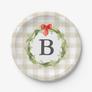 Rustic Farmhouse Monogrammed Kerstmis Bord