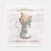 Rustic Farmhouse Name Paper Servet (Voorkant)