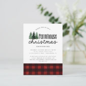 Rustic Farmhouse Noël Plaid Party Invitation (Debout devant)