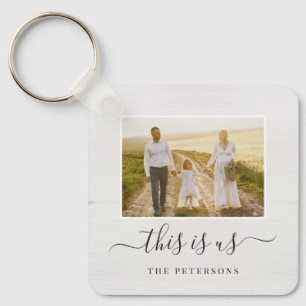 Rustic Farmhouse Persoonlijke foto Sleutelhanger