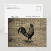 Rustic Farmhouse Rooster Barnwood Briefkaart (Voorkant / Achterkant)