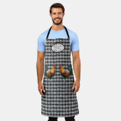 Rustic Farmhouse Rooster Black in White Kitchen Schort (Gedragen)