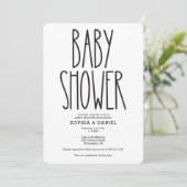 Rustic Farmhouse Simple Baby shower Invite Kaart (Staand voorkant)