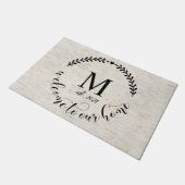 Rustic Farmhouse Style Monogrammed Wood Deurmat (Schuin)