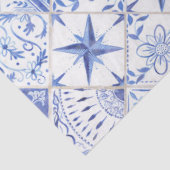 Rustic Farmhouse Tile Blue White Pattern-ontkoppel Tissuepapier (Detail)
