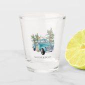 Rustic Farmhouse Truck | Kerst van monogram Shot Glas (Voorkant)