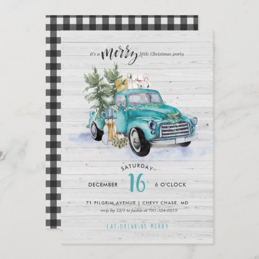Rustic Farmhouse Truck | Kerstfeestdag Kaart (Voorkant / Achterkant)