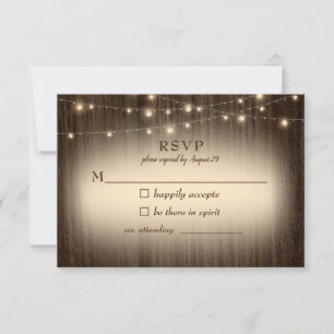 Rustic Farmhouse Twinkling Lumières Mariage RSVP