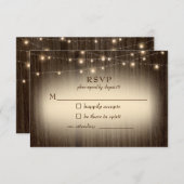 Rustic Farmhouse Twinkling Lumières Mariage RSVP (Devant / Derrière)