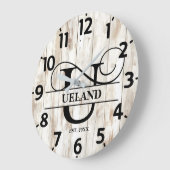 Rustic Farmhouse U Monogram Grote Klok (Hoek)