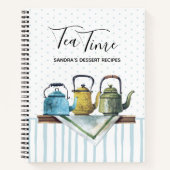 Rustic Farmhouse Watercolor Teapots Livre de recet (Devant)