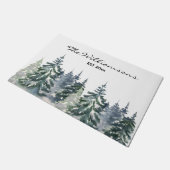 Rustic Farmhouse Waterverf Forest Name Deurmat (Schuin)