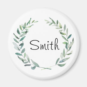 Rustic Farmhouse Waterverf Magnolia Wreatdesign Magneet