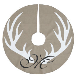 Rustic Farmhouse White Deer Antlers Faux Burlap Kerstboom Rok