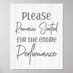 Rustic Farmhouse White Wood Gelieve te blijven zit Poster