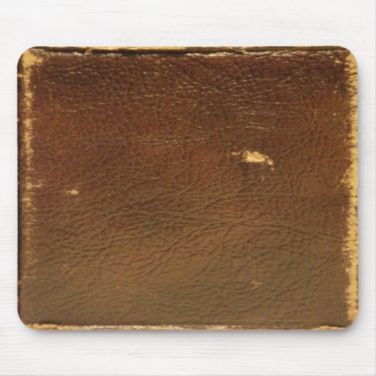 Rustic Faux Brown Leather Muismat (Voorkant)
