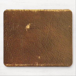 Rustic Faux Brown Leather Muismat