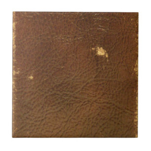 Rustic Faux Brown Leather Tegeltje