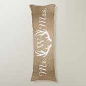 Rustic Faux Burlap & White Deer Antlers Lichaamskussen (Voorkant Verticaal)