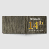 Rustic, Faux Gold 14th Birthday Party; aangepaste  Gastenboek (Volledig)