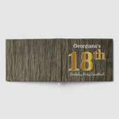 Rustic, Faux Gold 18th Birthday Party; aangepaste Gastenboek (Volledig)