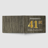 Rustic, Faux Gold 41st Birthday Party; aangepaste  Gastenboek (Volledig)