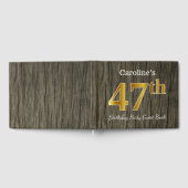 Rustic, Faux Gold 47th Birthday Party; aangepaste Gastenboek (Volledig)