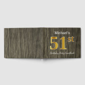 Rustic, Faux Gold 51st Birthday Party; aangepaste  Gastenboek (Volledig)