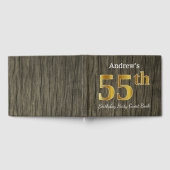 Rustic, Faux Gold 55th Birthday Party; aangepaste  Gastenboek (Volledig)