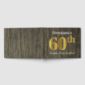 Rustic, Faux Gold 60th Birthday Party; aangepaste  Gastenboek (Volledig)
