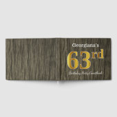 Rustic, Faux Gold 63rd Birthday Party; aangepaste  Gastenboek (Volledig)