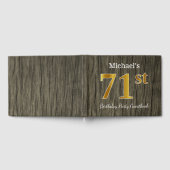 Rustic, Faux Gold 71st Birthday Party; aangepaste  Gastenboek (Volledig)