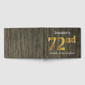 Rustic, Faux Gold 72nd Birthday Party; aangepaste  Gastenboek (Volledig)