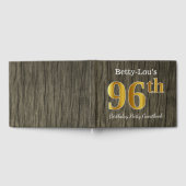 Rustic, Faux Gold 96th Birthday Party; aangepaste  Gastenboek (Volledig)