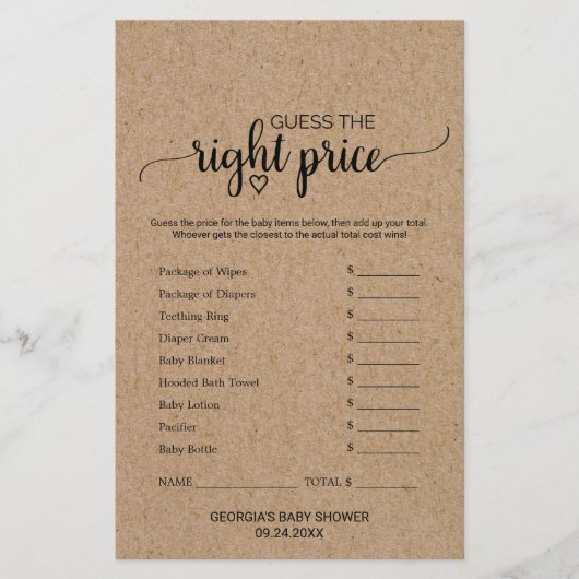 Rustic Faux Kraft Calligrafie Wat zit er in je tel (Voorkant)