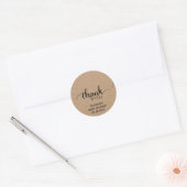 Rustic Faux Kraft kalligrafie Ronde Sticker (Envelop)